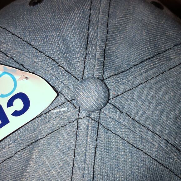 Cruise Club LOVE Embellished Cotton Vintage Wash Denim Cap - Picture 5 of 9